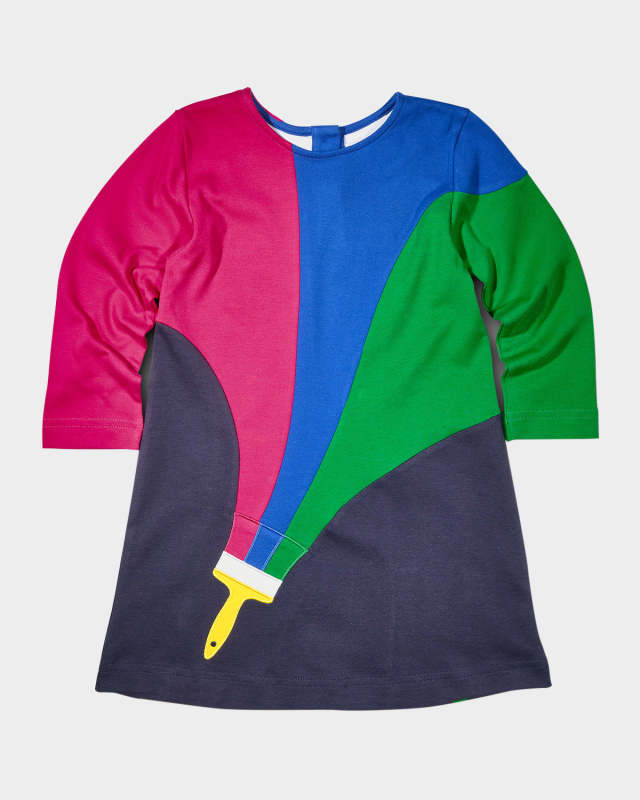 Girl's Paintbrush Knit Shift Dress, Size 2-8